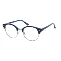 Alaric - Browline Blue-Silver Glasses for Men & Women