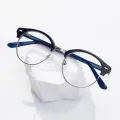 Alaric - Browline Blue-Silver Glasses for Men & Women