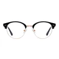Alaric - Browline Black-Gold Glasses for Men & Women