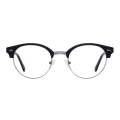 Alaric - Browline Matte Black Glasses for Men & Women