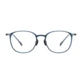 Sloane - Rectangle Blue Glasses for Men & Women