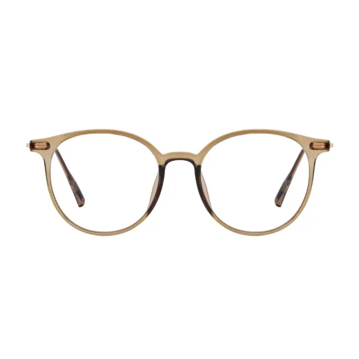 Skylar - Round Translucent-Green Glasses for Men & Women