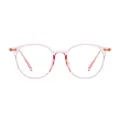 Skylar - Round Translucent Pink Glasses for Men & Women