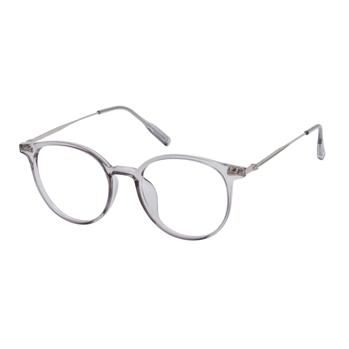 Skylar - Round Translucent Gray Glasses for Men & Women