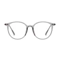 Skylar - Round Translucent Gray Glasses for Men & Women