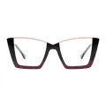 Jane - Square Black-Red Glasses for Women