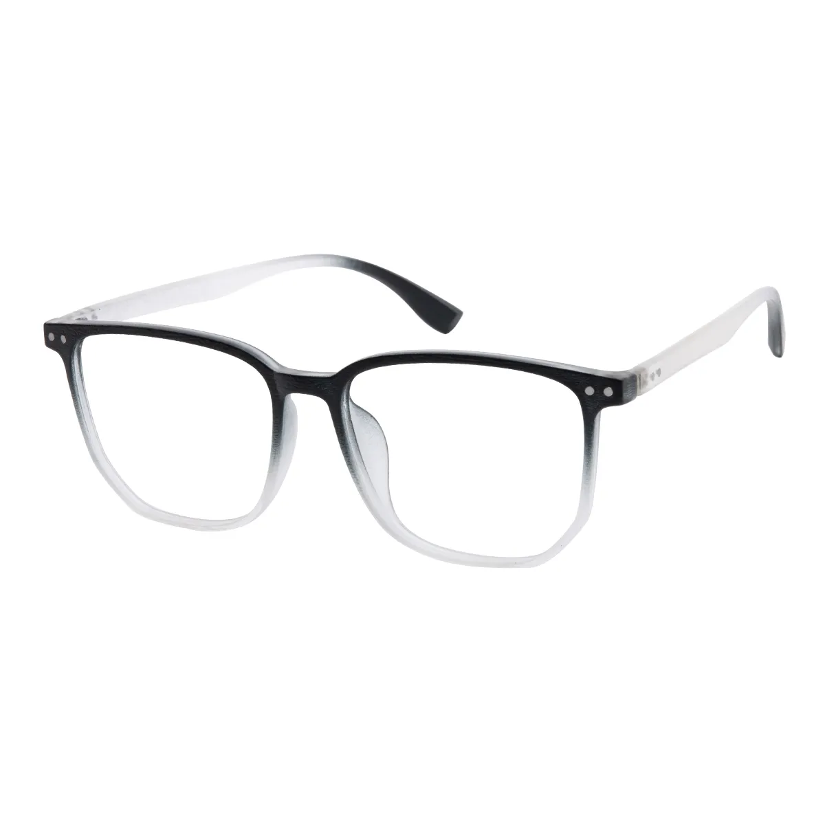 Vega - Square Black-Translucent Glasses for Men & Women