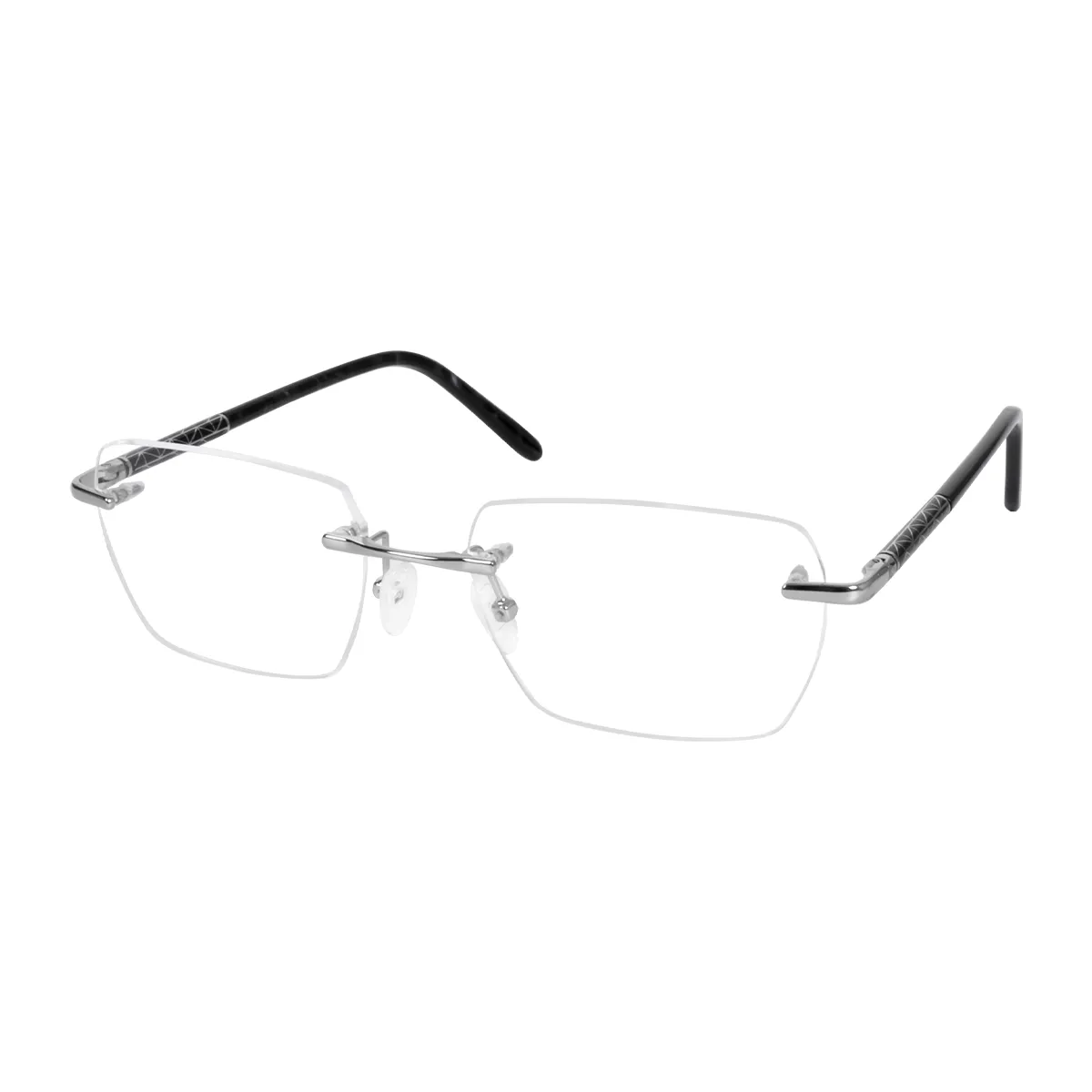 Vincent - Rectangle Silver Glasses for Men & Women