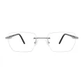 Vincent - Rectangle Silver Glasses for Men & Women