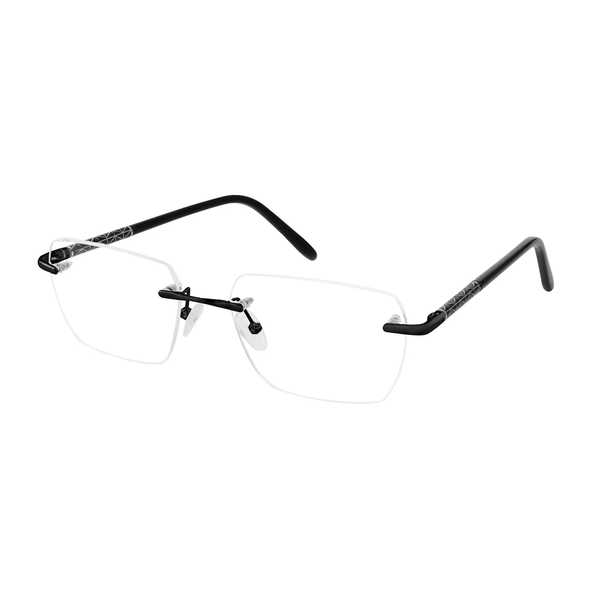 Vincent - Rectangle Black Glasses for Men & Women