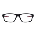 Whitney - Rectangle Black/Red Glasses for Men & Women