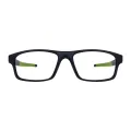 Whitney - Rectangle Black/Green Glasses for Men & Women