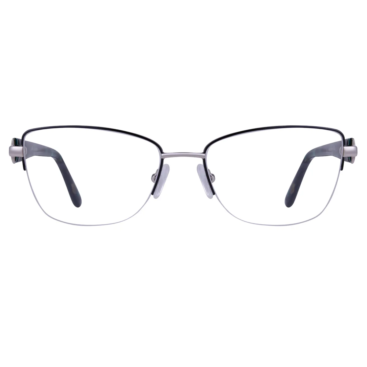 Coral - Square Silver Glasses for Women