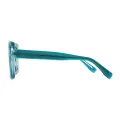 Madeline - Square Transparent Green Glasses for Women