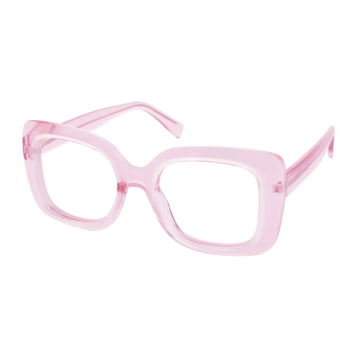 Madeline - Square Transparent Pink Glasses for Women