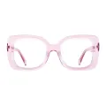 Madeline - Square Transparent Pink Glasses for Women
