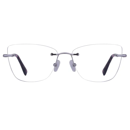 Axel - Square Silver-Red Glasses for Women