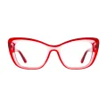 Buena - Cat-eye Transparent Red Glasses for Women