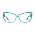 Buena - Cat-eye Transparent Green Glasses for Women