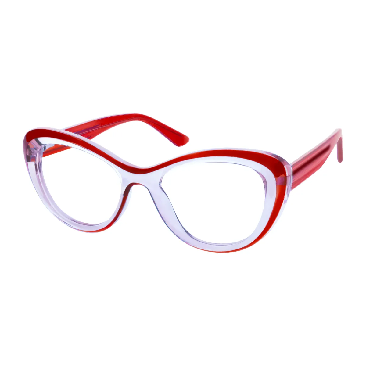 Lamont - Cat-eye Transparent Red Glasses for Women