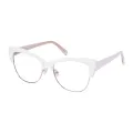 Kitty - Half-Rim White Glasses for Women