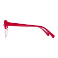Kitty - Half-Rim Red Glasses for Women