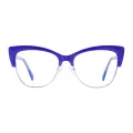 Kitty - Half-Rim Purple Glasses for Women