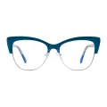 Kitty - Half-Rim Green Glasses for Women
