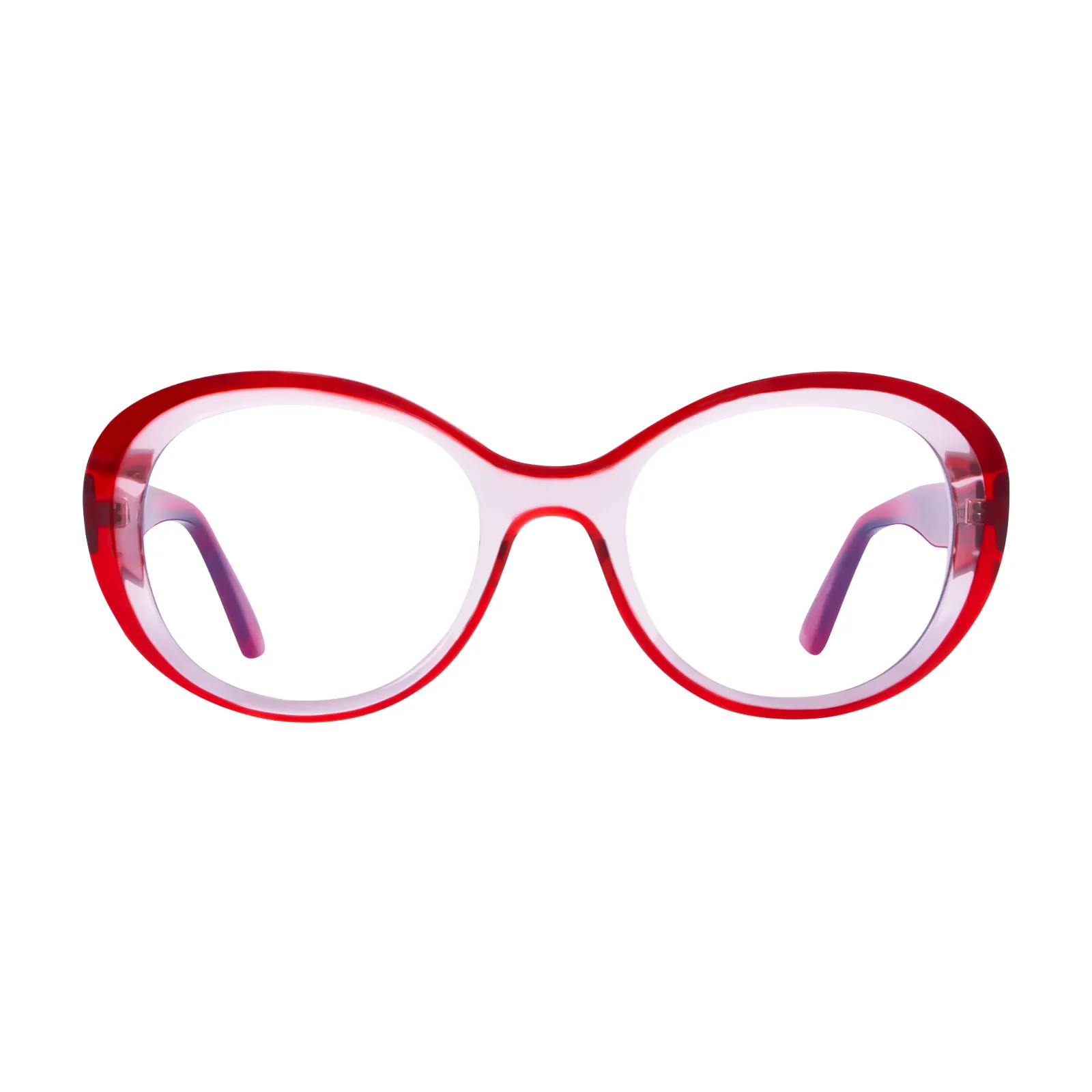 Ingrid - Cat-Eye Transparent-Red Glasses for Women