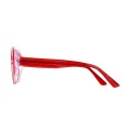Ingrid - Cat-eye Transparent Red Glasses for Women