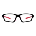 Ozzie - Geometric Black/Red Glasses for Men