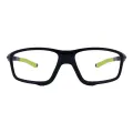 Locke - Square Black/Green Glasses for Men & Women