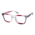 Asa - Square Red-transparent Glasses for Women
