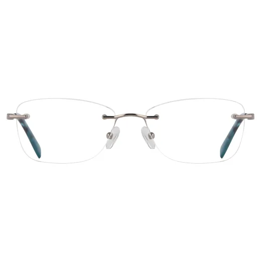 Lukas - Round Blue-Silver Glasses for Men