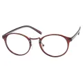 Louise - Round Red-Brown Glasses for Men & Women