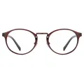 Louise - Round Red-Brown Glasses for Men & Women