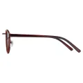 Louise - Round Red-Brown Glasses for Men & Women