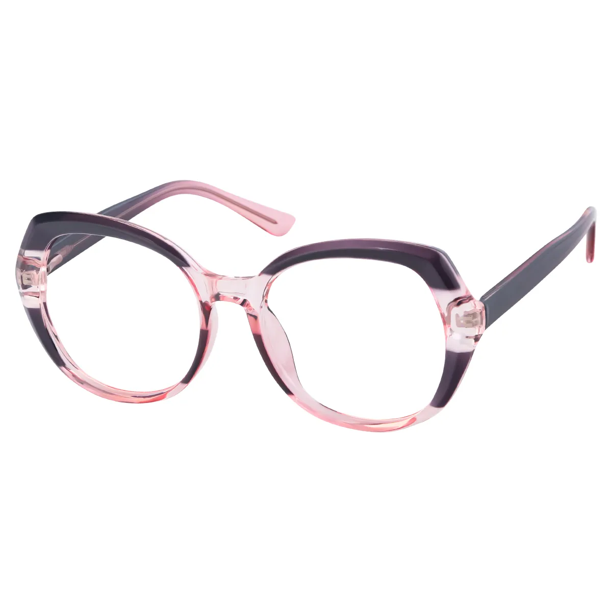 Freddie - Cat-eye Pink-Purple Glasses for Men & Women