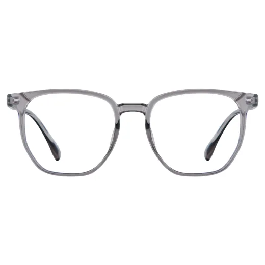 Azzurra - Square Transparent-Gray Glasses for Men & Women