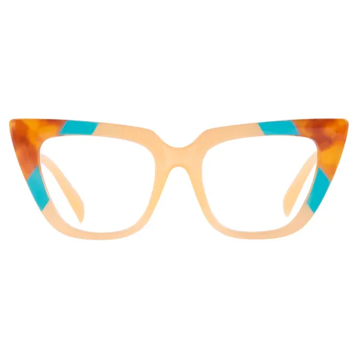 Josefine - Cat-Eye Orange-Blue Glasses for Women