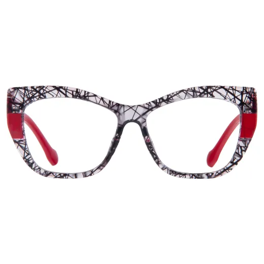 Ellinor - Cat-Eye Tortoiseshell-Red Glasses for Women