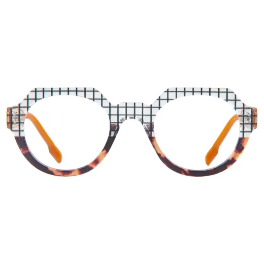 Daniela - Geometric Tortoiseshell-Yellow Glasses for Women