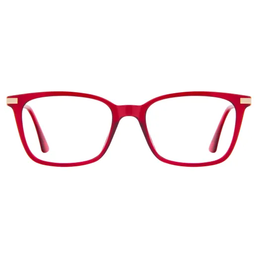 Pavel - Square Red-Silver Glasses for Men & Women