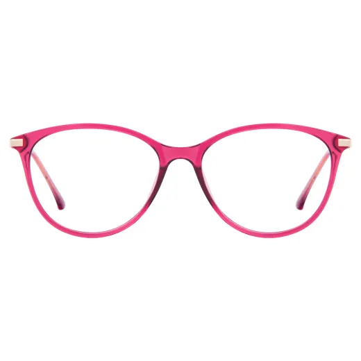 Alzbeta - Cat-Eye Pink-Gold Glasses for Women