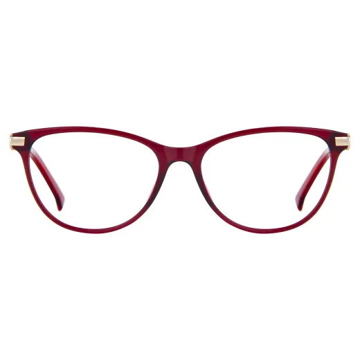 Luigi - Cat-Eye Red-Gold Glasses for Women