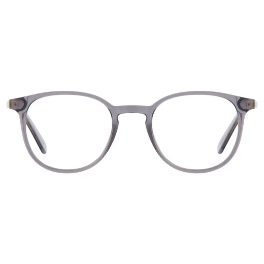 Gioele - Round Gray-Gold Glasses for Women