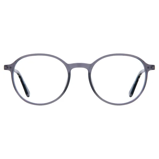 Mees - Round Gray-Gun Glasses for Men & Women