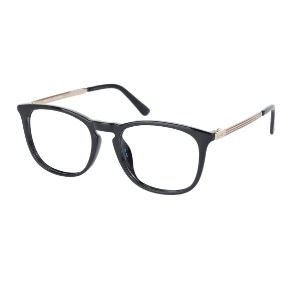 square gold-black eyeglasses