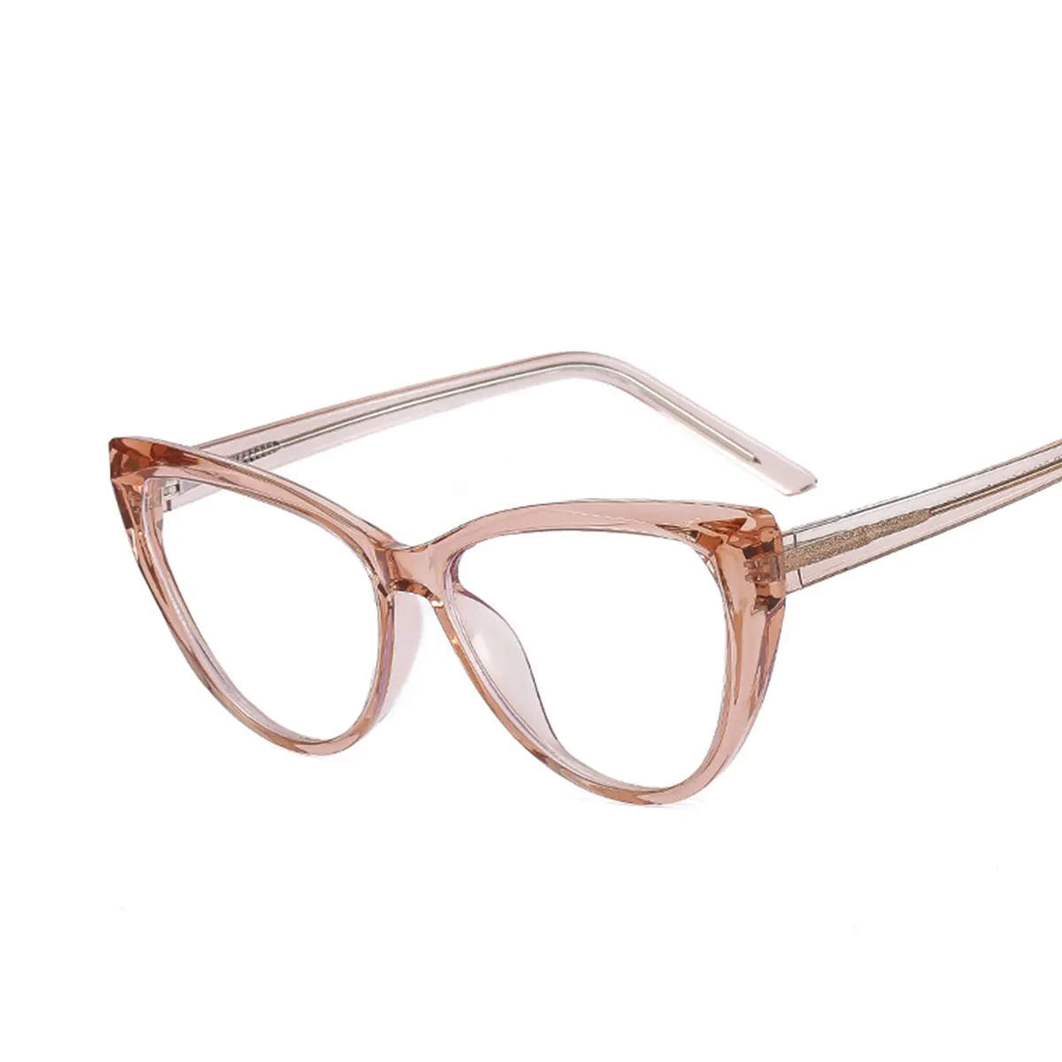 Cat-eye -  Transparent Pink Glasses for Women