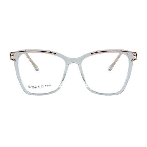 cat-eye transparent eyeglasses